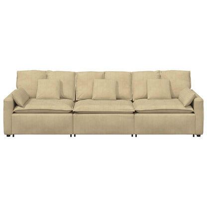 Modulares Sofa mit Kissen Graugrün
