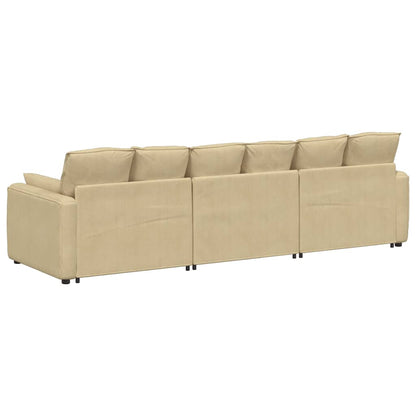 Modulares Sofa mit Kissen Graugrün