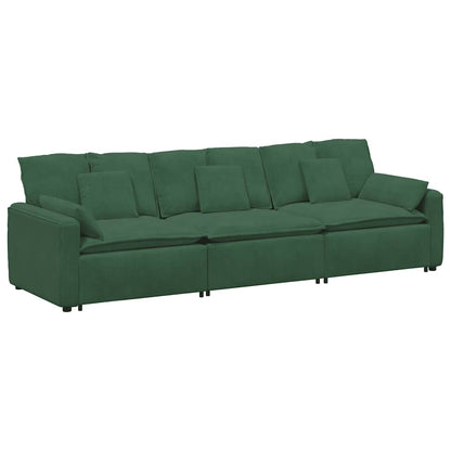 Modulares Sofa mit Kissen Dunkelgrün
