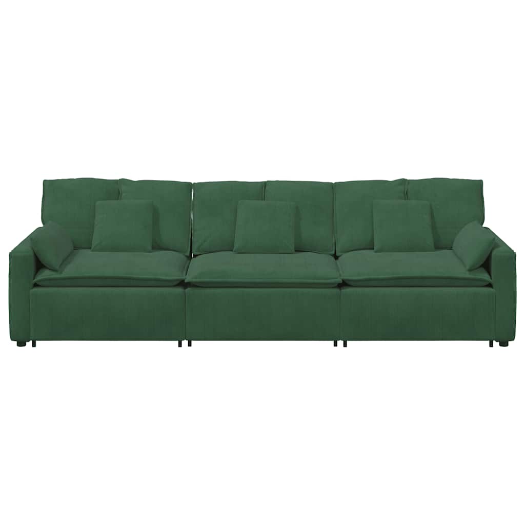 Modulares Sofa mit Kissen Dunkelgrün