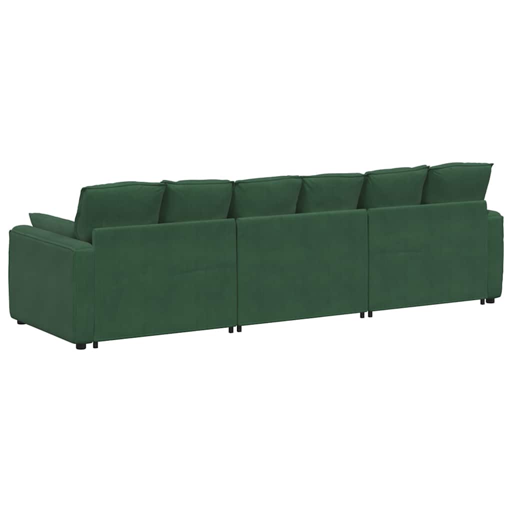 Modulares Sofa mit Kissen Dunkelgrün