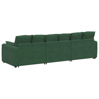 Modulares Sofa mit Kissen Dunkelgrün