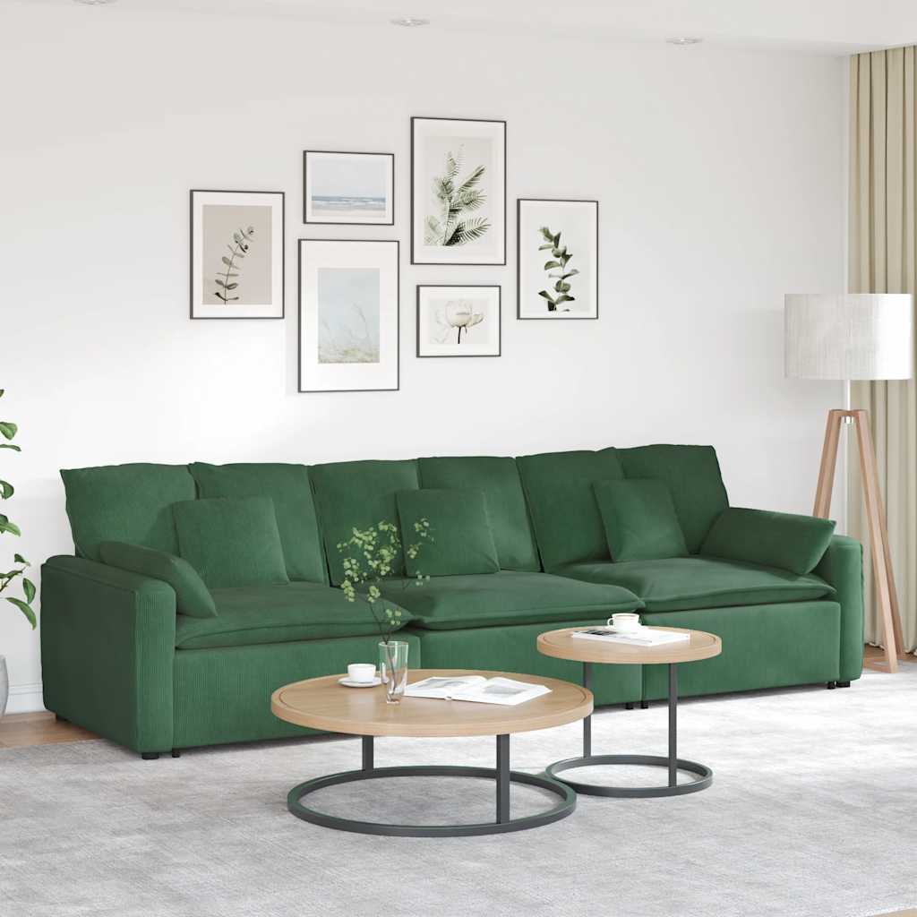 Modulares Sofa mit Kissen Dunkelgrün