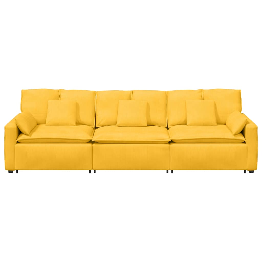 Modulares Sofa mit Kissen Hellgelb