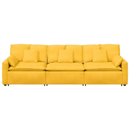 Modulares Sofa mit Kissen Hellgelb