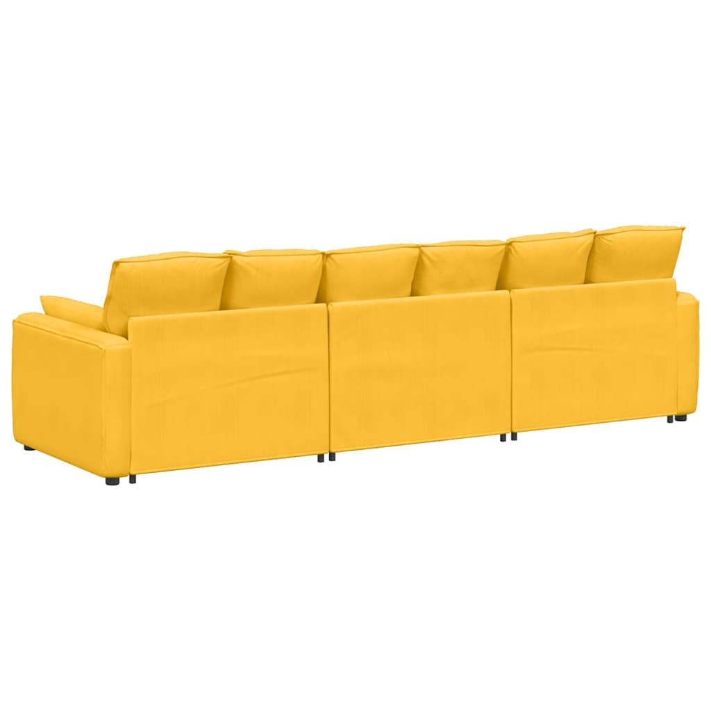 Modulares Sofa mit Kissen Hellgelb