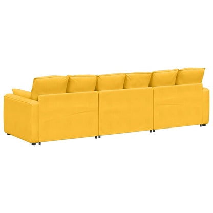 Modulares Sofa mit Kissen Hellgelb