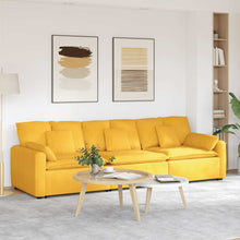 Modulares Sofa mit Kissen Hellgelb