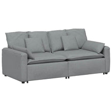 Modulares Sofa mit Kissen Hellgrau