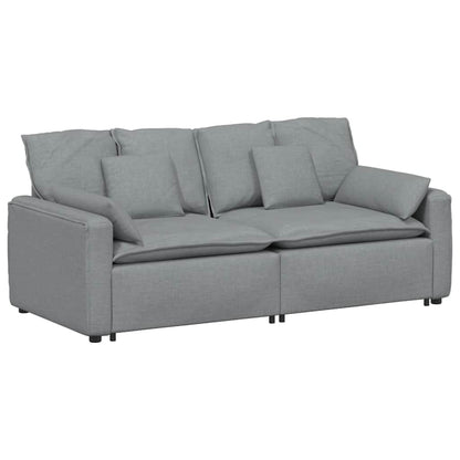Modulares Sofa mit Kissen Hellgrau