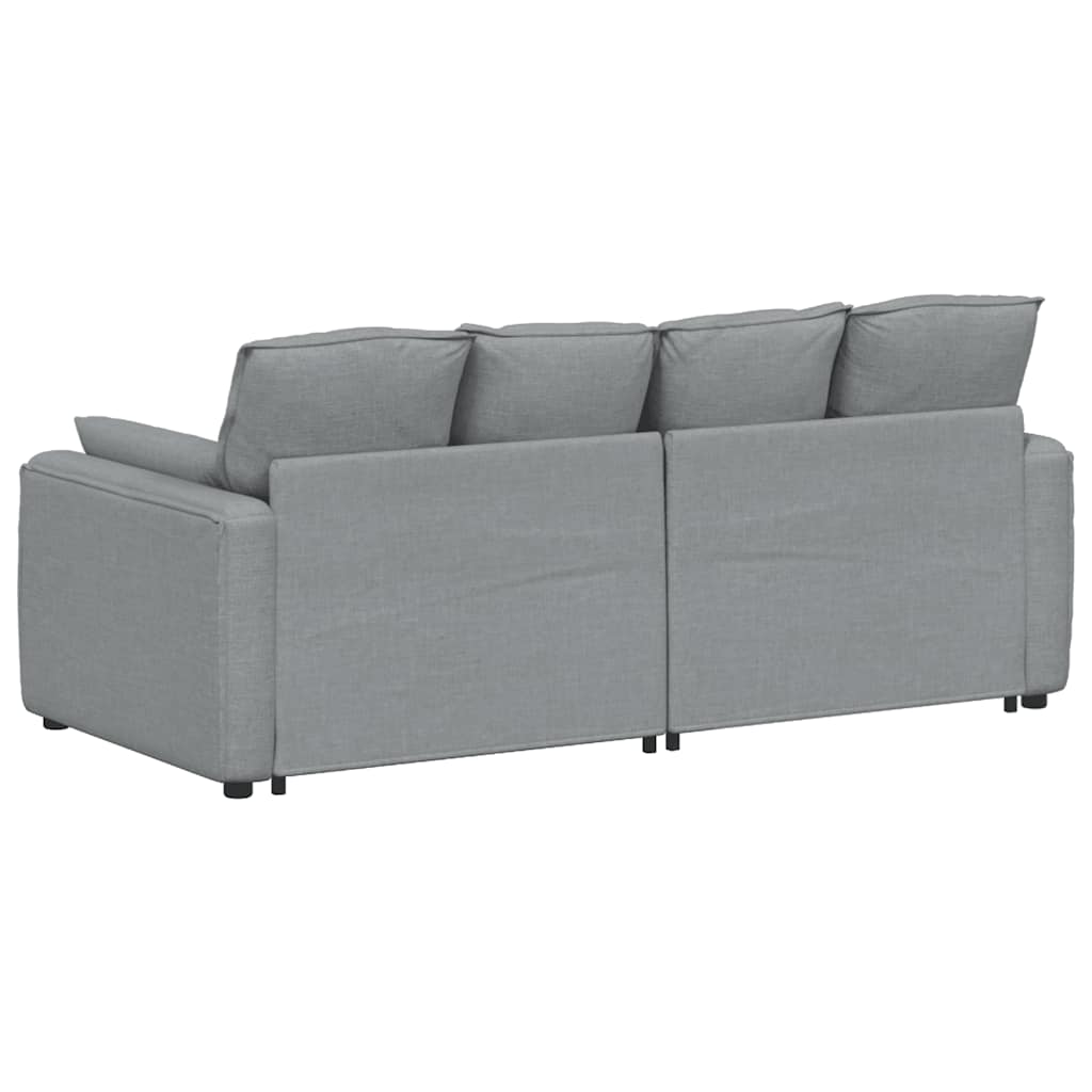 Modulares Sofa mit Kissen Hellgrau