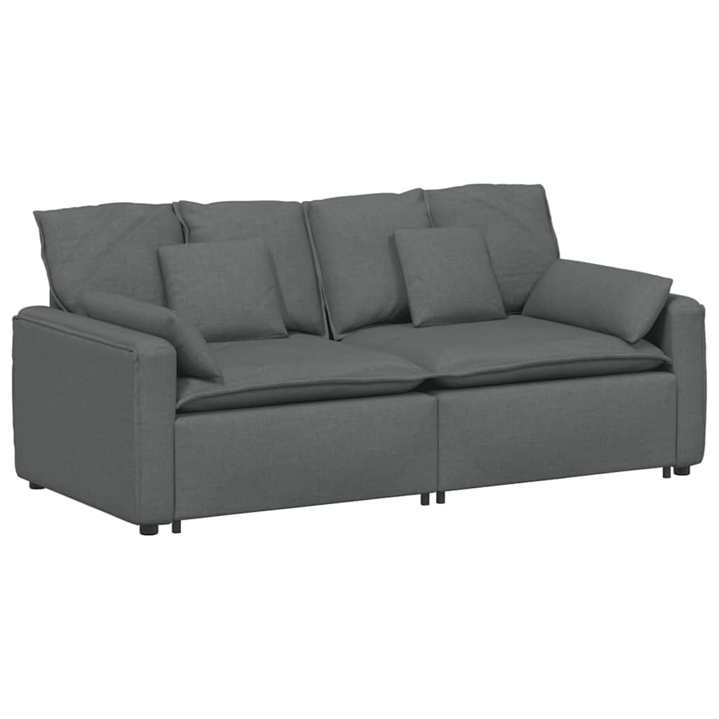 Modulares Sofa mit Kissen Dunkelgrau