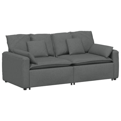 Modulares Sofa mit Kissen Dunkelgrau
