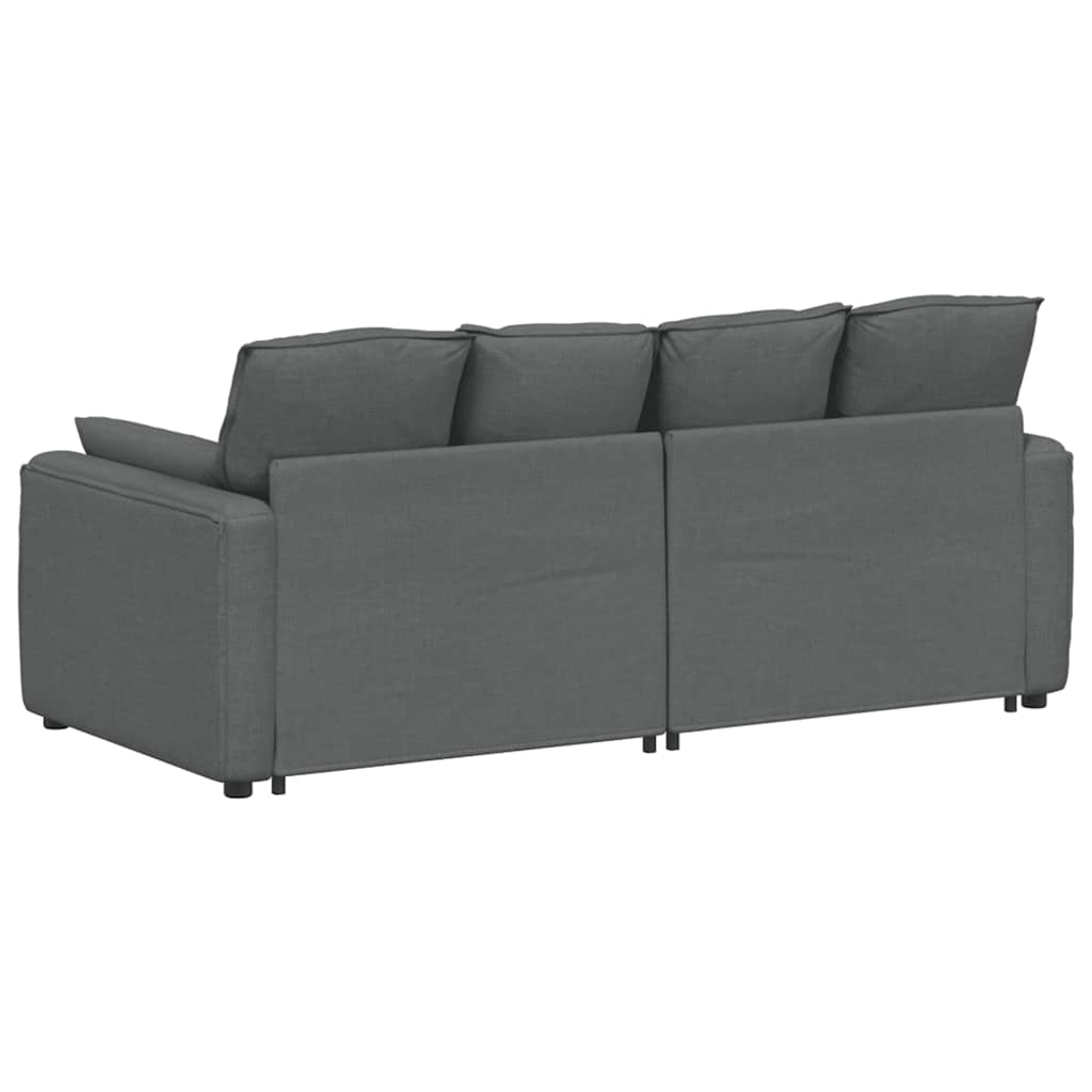 Modulares Sofa mit Kissen Dunkelgrau