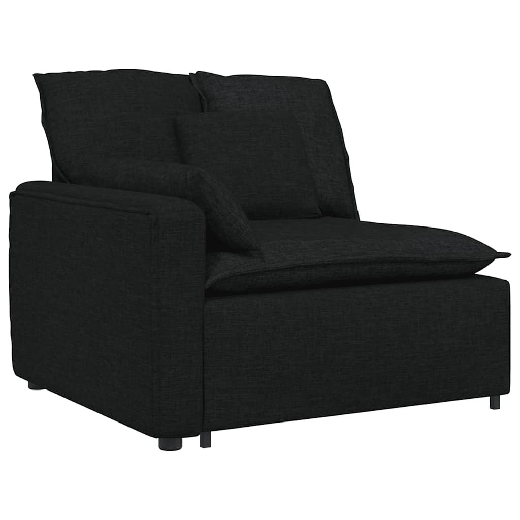 Modulares Sofa mit Kissen Schwarz