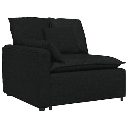 Modulares Sofa mit Kissen Schwarz