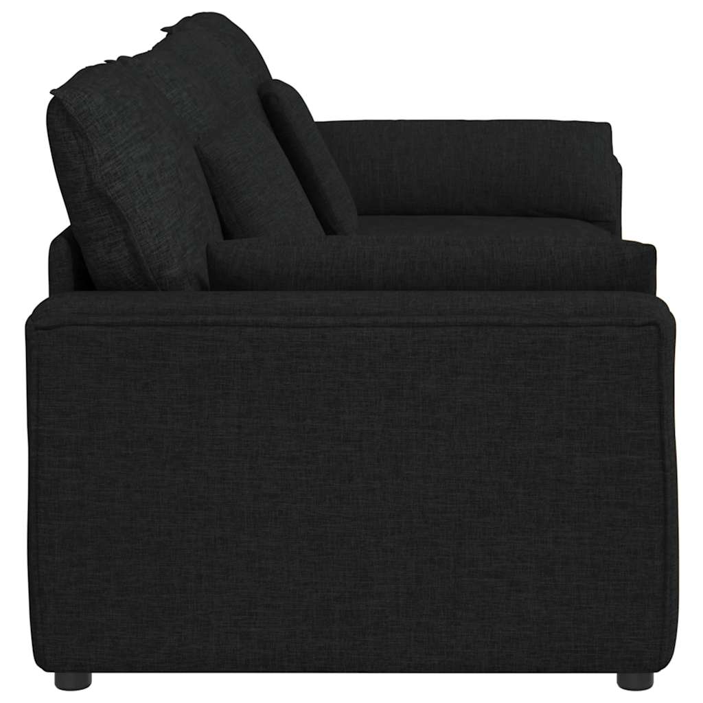 Modulares Sofa mit Kissen Schwarz