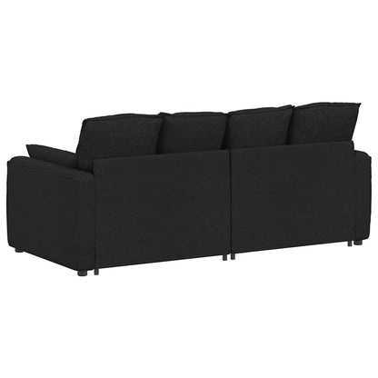 Modulares Sofa mit Kissen Schwarz