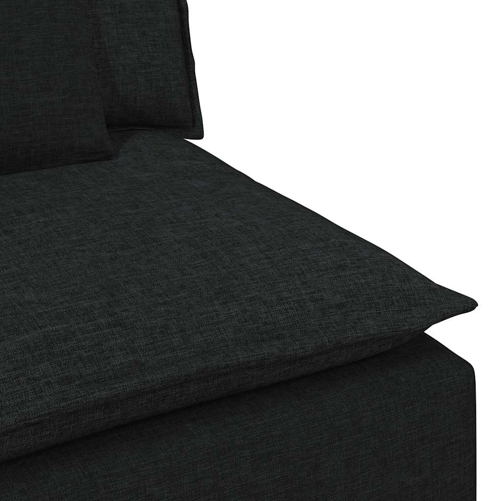 Modulares Sofa mit Kissen Schwarz