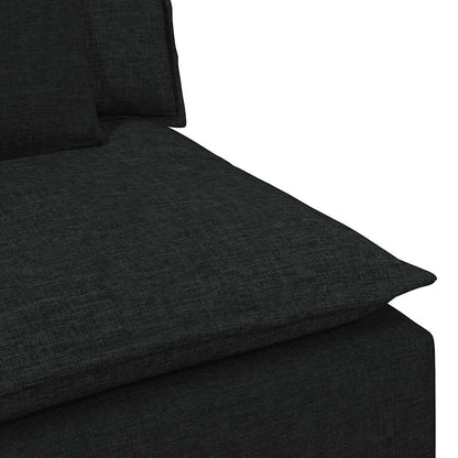 Modulares Sofa mit Kissen Schwarz