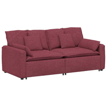 Modulares Sofa mit Kissen Weinrot