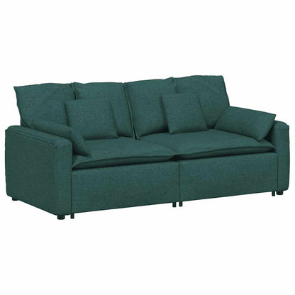 Modulares Sofa mit Kissen Dunkelgrün