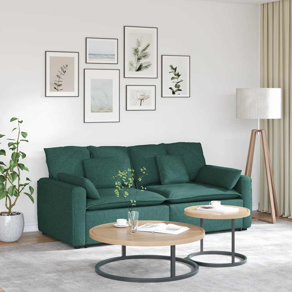 Modulares Sofa mit Kissen Dunkelgrün