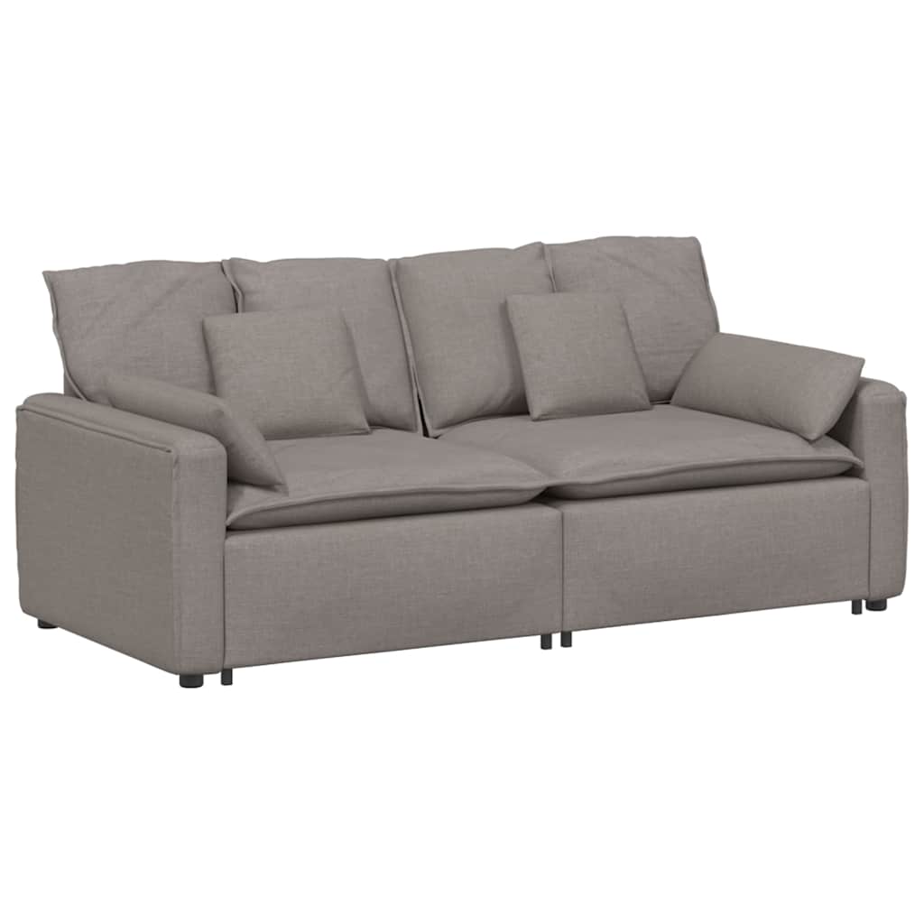 Modulares Sofa mit Kissen Taupe