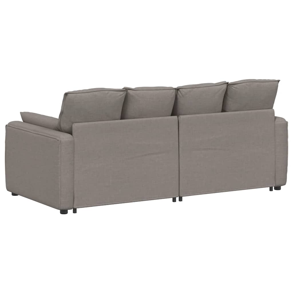 Modulares Sofa mit Kissen Taupe