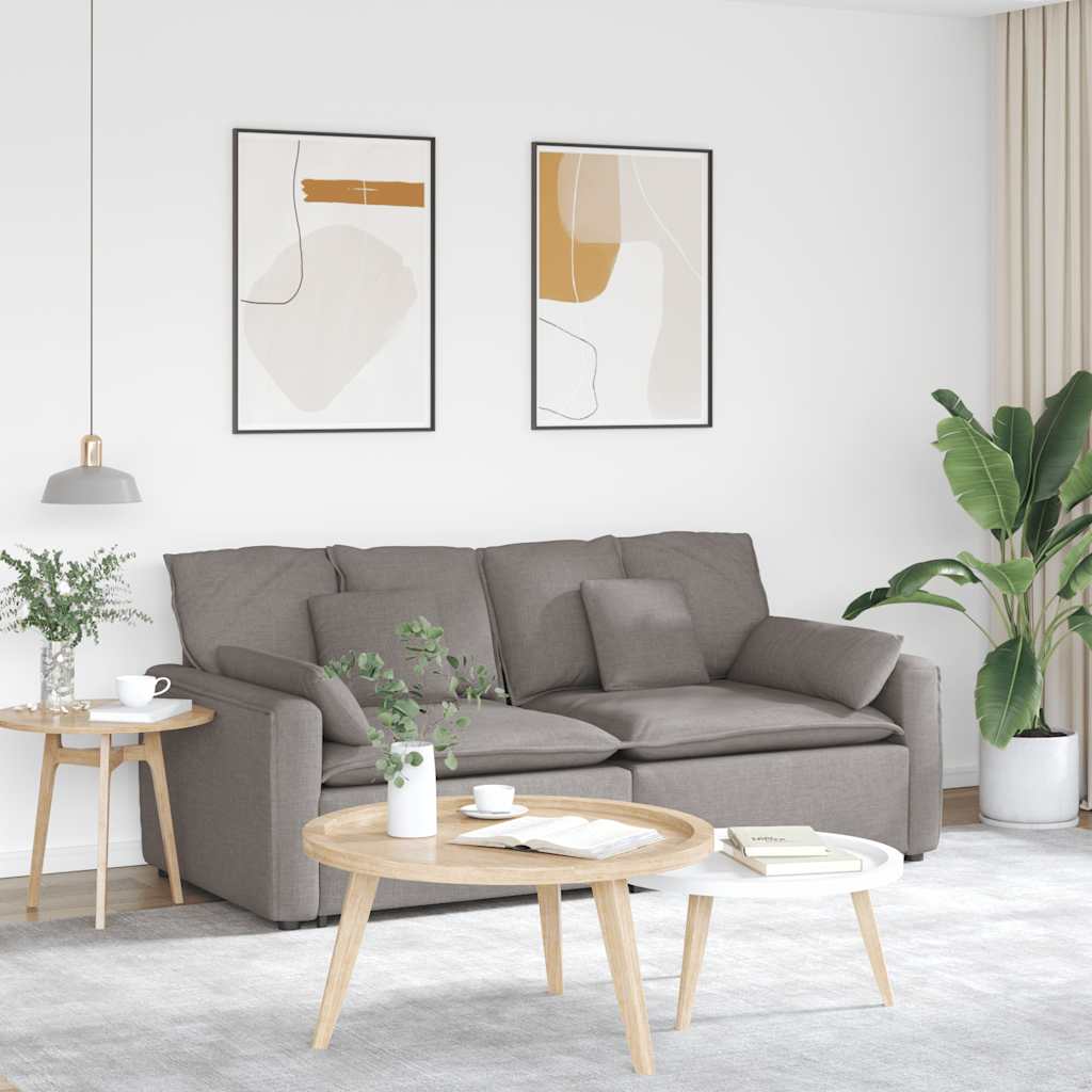 Modulares Sofa mit Kissen Taupe