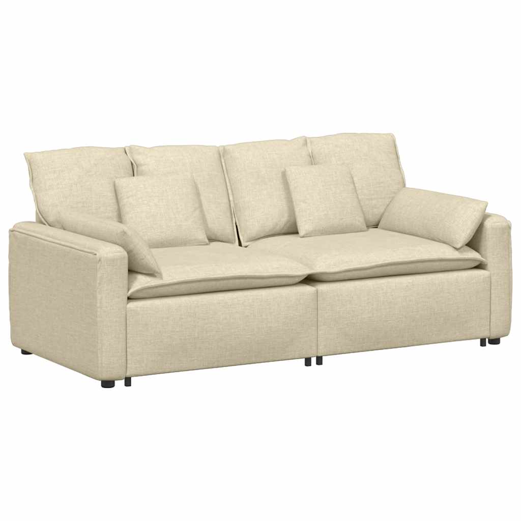 Modulares Sofa mit Kissen Cream