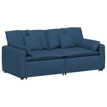 Modulares Sofa mit Kissen Blau