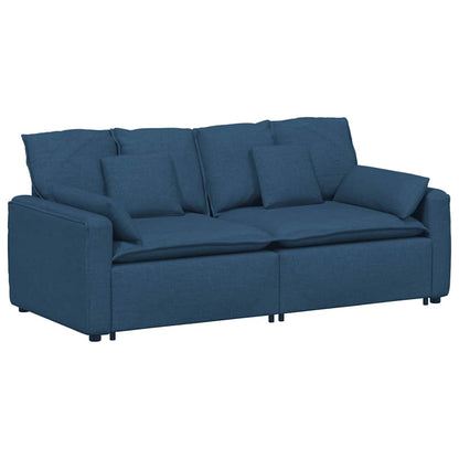 Modulares Sofa mit Kissen Blau