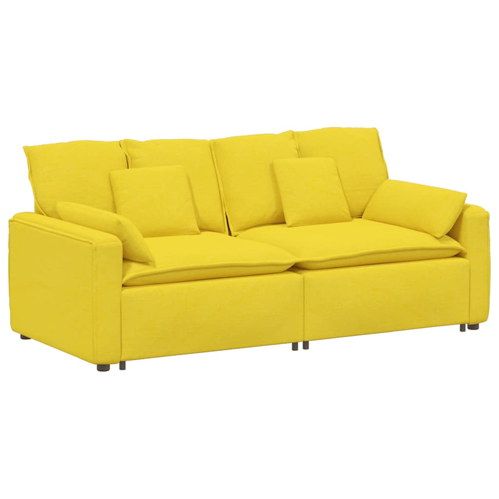 Modulares Sofa mit Kissen Hellgelb