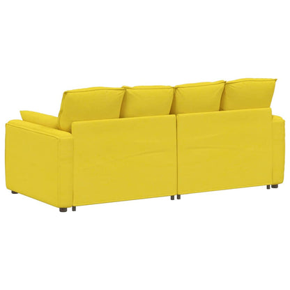 Modulares Sofa mit Kissen Hellgelb