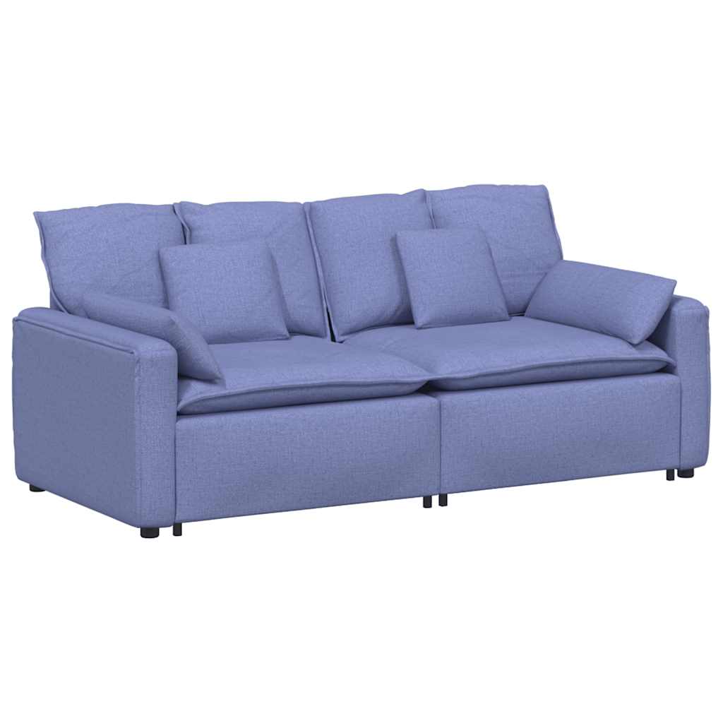 Modulares Sofa mit Kissen Jeansblau