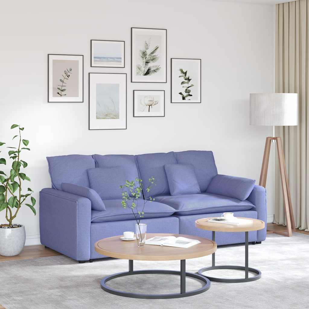 Modulares Sofa mit Kissen Jeansblau