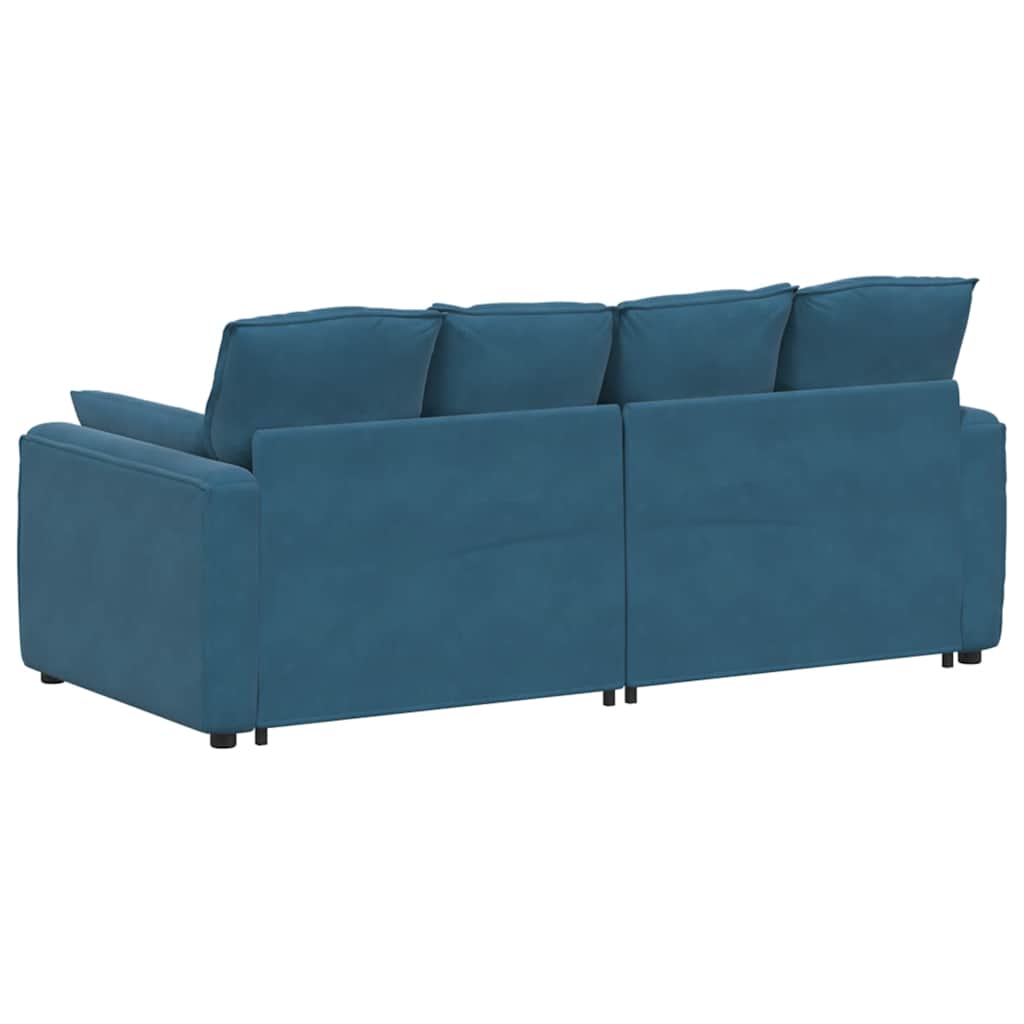 Modulares Sofa mit Kissen Blau