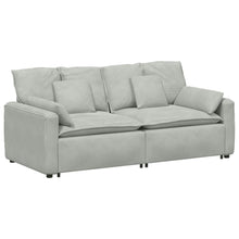 Modulares Sofa mit Kissen Hellgrau