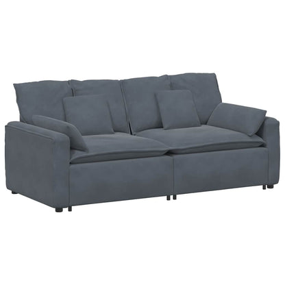 Modulares Sofa mit Kissen Dunkelgrau