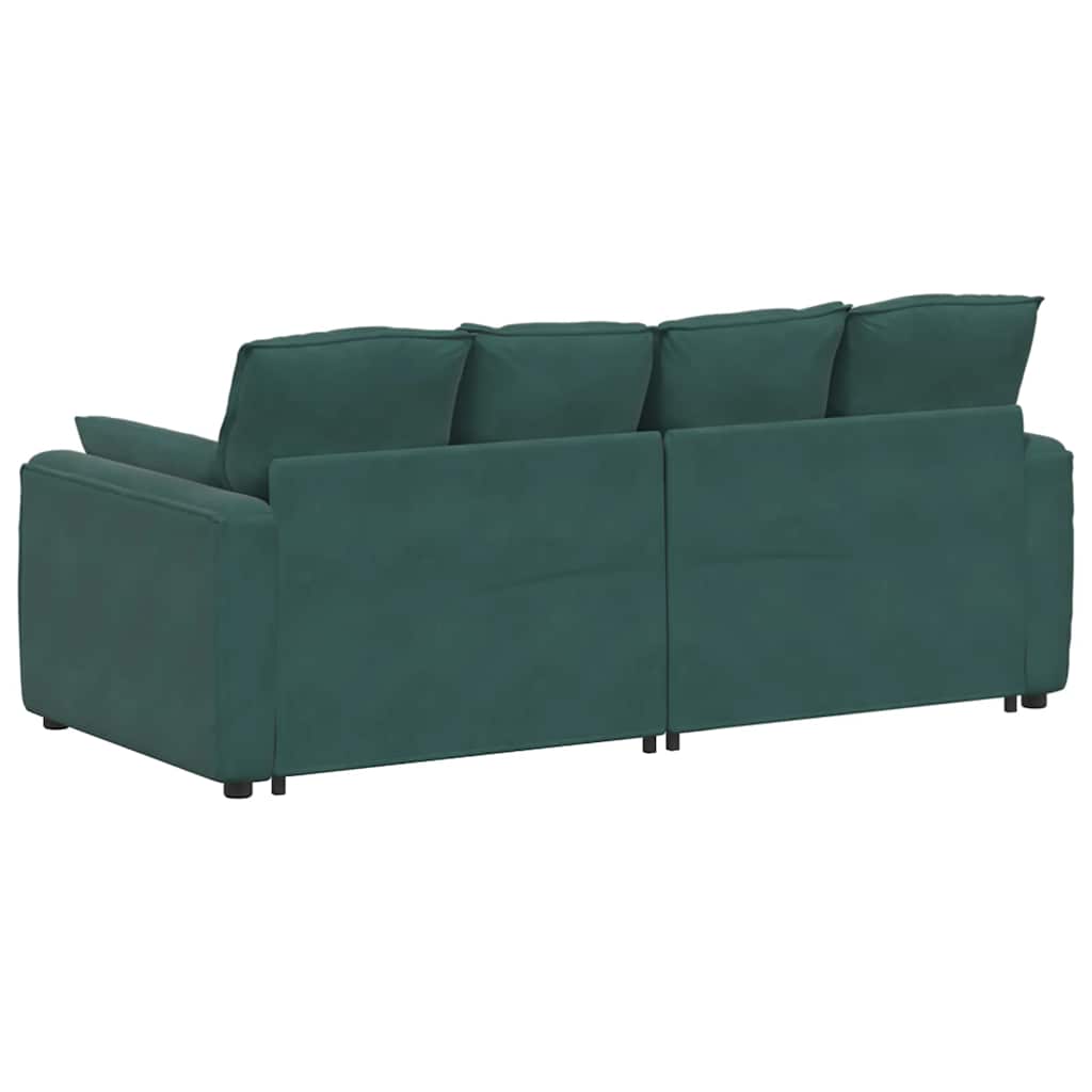 Modulares Sofa mit Kissen Dunkelgrün