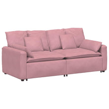 Modulares Sofa mit Kissen Rosa