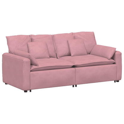 Modulares Sofa mit Kissen Rosa