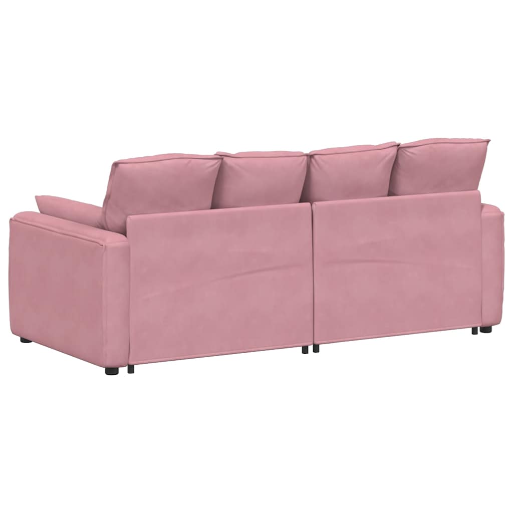 Modulares Sofa mit Kissen Rosa
