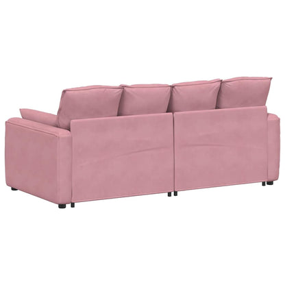 Modulares Sofa mit Kissen Rosa