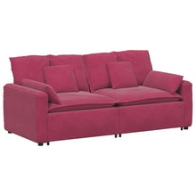 Modulares Sofa mit Kissen Weinrot