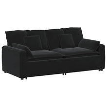 Modulares Sofa mit Kissen Schwarz