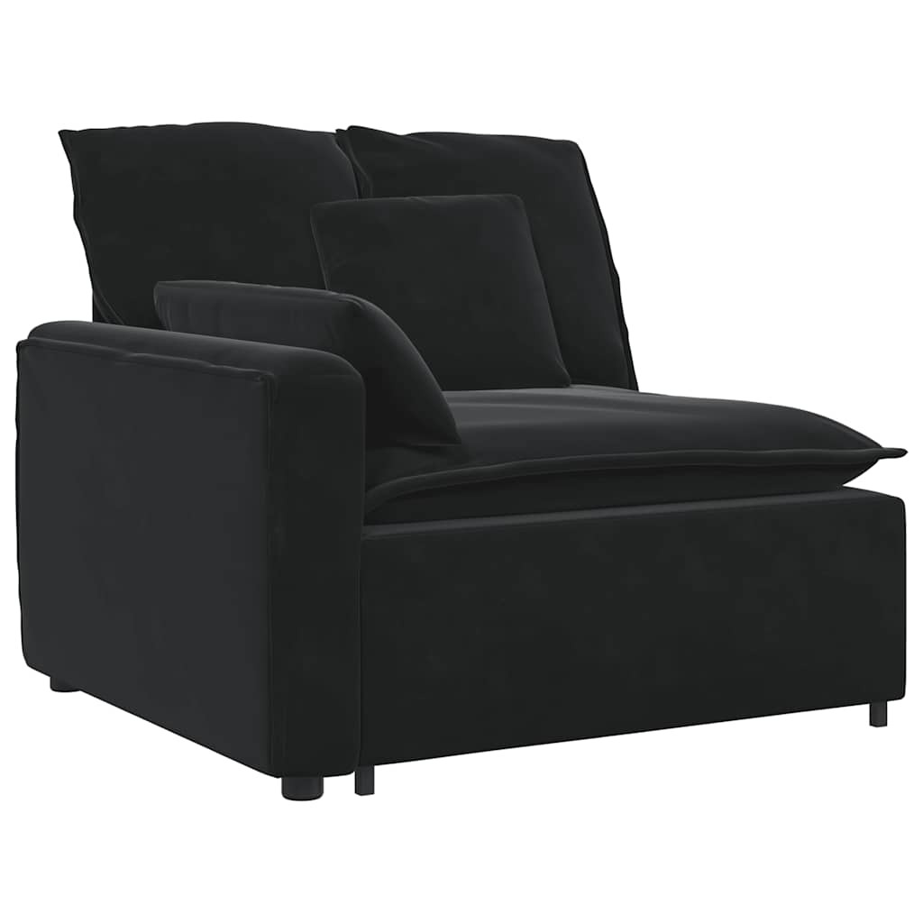 Modulares Sofa mit Kissen Schwarz