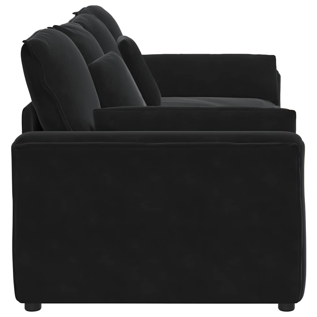 Modulares Sofa mit Kissen Schwarz