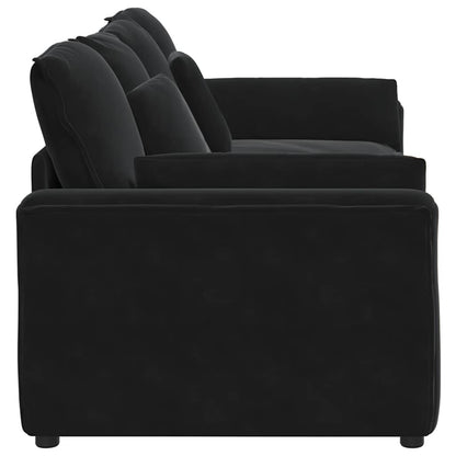 Modulares Sofa mit Kissen Schwarz
